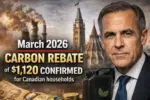March 2026 carbon rebate of $1,120 confirmed for Canadian households