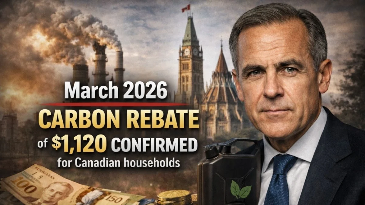 March 2026 carbon rebate of $1,120 confirmed for Canadian households